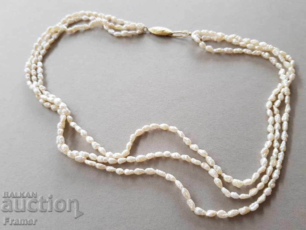 OLD NECKLACE RIVER PEARL PERFECTLY SAVED SILVER GOLD with price 190.00 BGN | € 97.15 OLD NECKLACE RIVER PEARL PERFECTLY SAVED SILVER GOLD with price 190.00 BGN | € 97.15