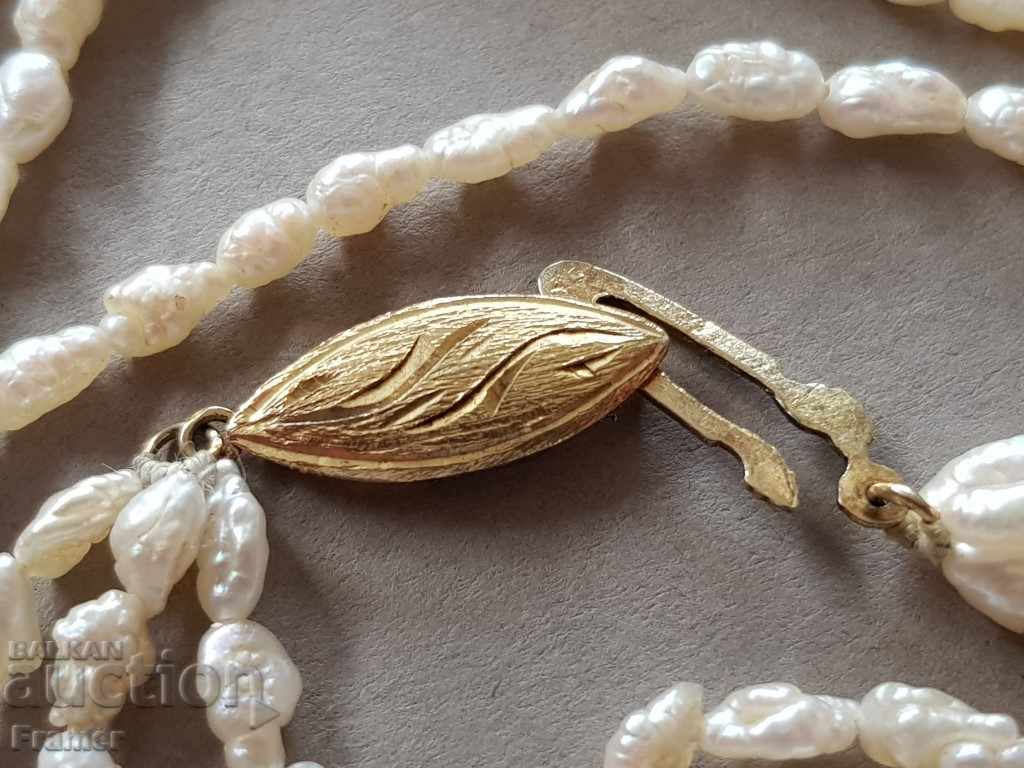 OLD NECKLACE RIVER PEARL PERFECTLY SAVED SILVER GOLD - 6 OLD NECKLACE RIVER PEARL PERFECTLY SAVED SILVER GOLD - 6