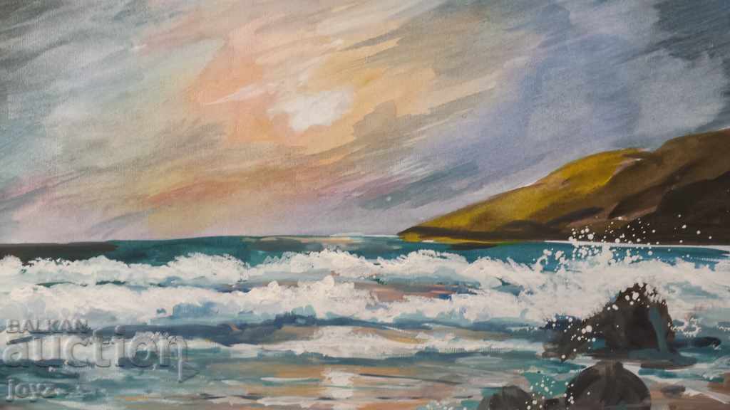 SEASCAPE PAINTING mixed media / L.KATSAROV with price 30.00 BGN | € 15.34 SEASCAPE PAINTING mixed media / L.KATSAROV with price 30.00 BGN | € 15.34