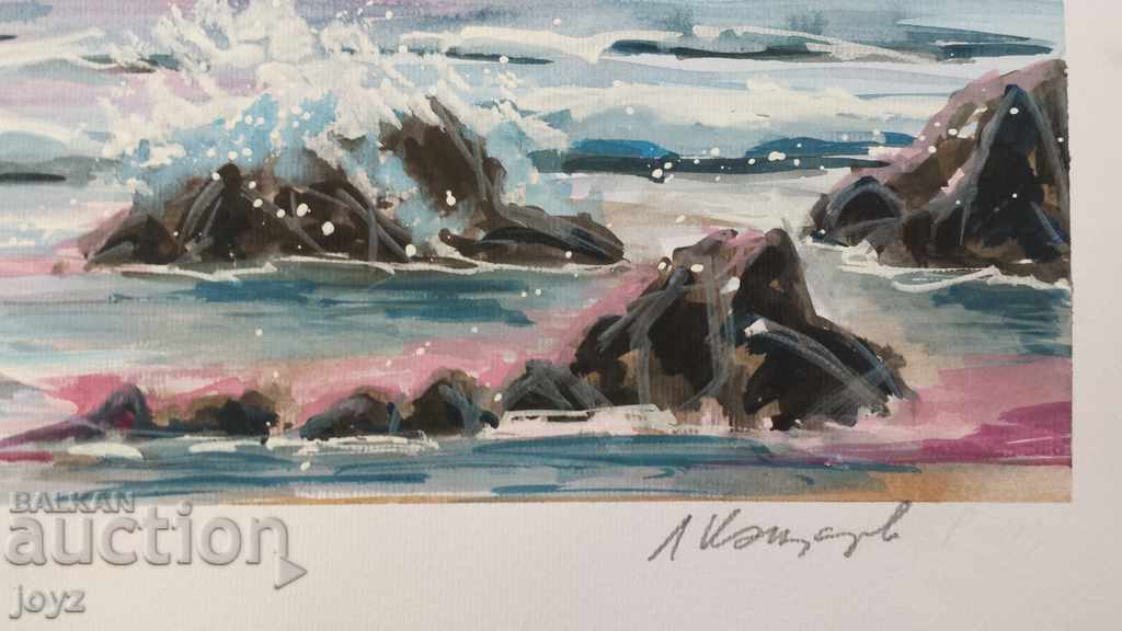 Доставка на КАРТИНА МОРСКИ ПЕЙЗАЖ смесена техника / Л.КАЦАРОВ Доставка на КАРТИНА МОРСКИ ПЕЙЗАЖ смесена техника / Л.КАЦАРОВ