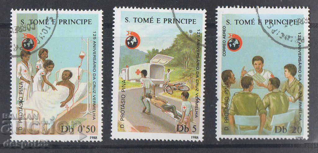 1988. Sao Tome și Principe. 125a Cruce Roșie Internațională.