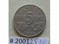 5 цента 1936  Канада