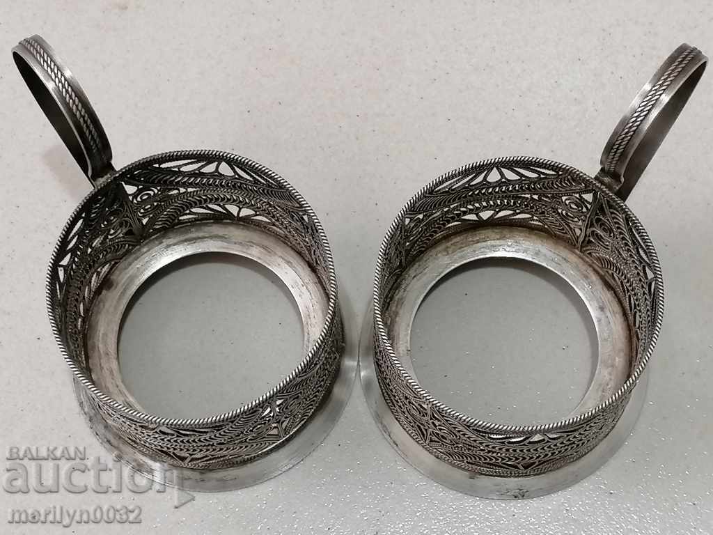 Auction  Coasters for cups 2 pcs filigree cup coaster USSR