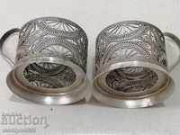 Coasters for cups 2 pcs filigree cup coaster USSR