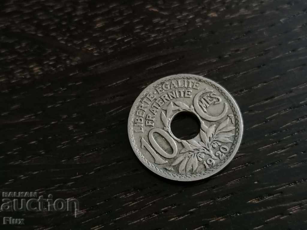 Mонета - Франция - 10 сантима | 1920г.