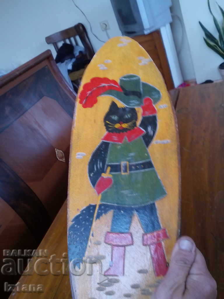 Old wooden decoration, Cat in boots with price 60.00 BGN | € 30.68 Old wooden decoration, Cat in boots with price 60.00 BGN | € 30.68