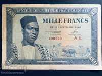 Μικρή Δυτική Αφρική 1000 φράγκα ref 8930