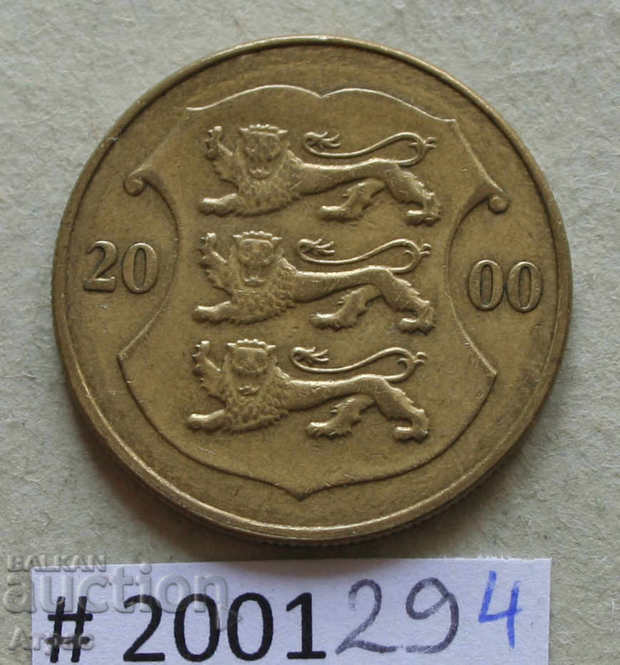 1 crown 2000 Estonia with price € 0.41 | 0.80 BGN