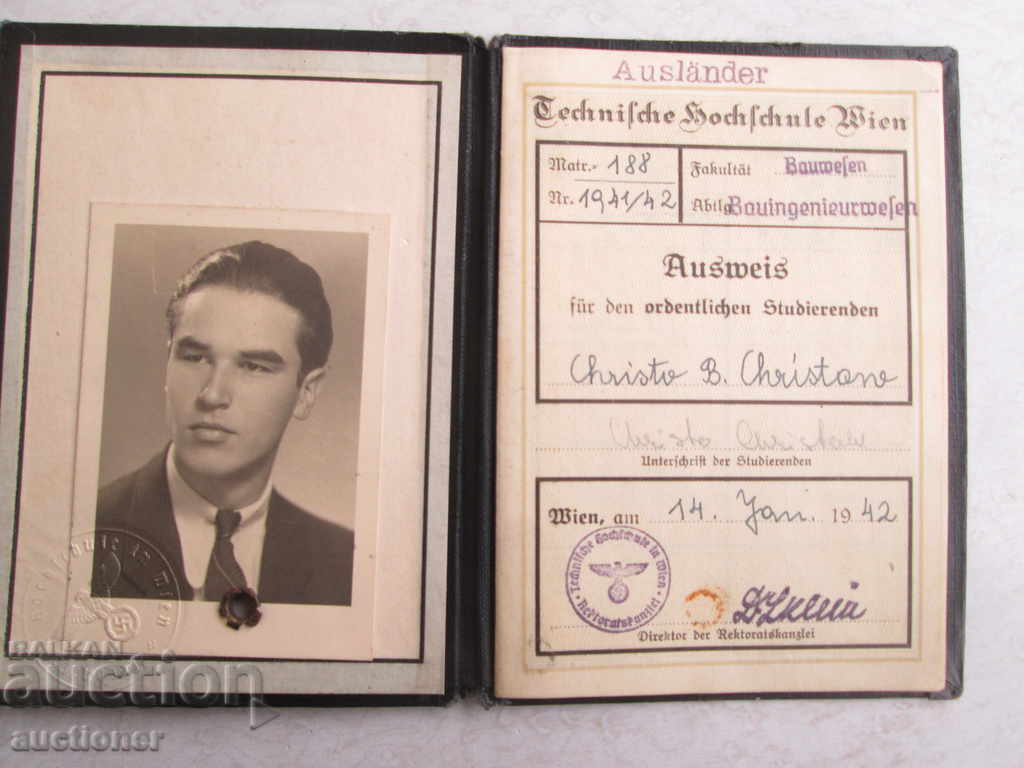 Delivery of AUSWEIS PASSWORD VIENNA TECHNICAL UNIVERSITY 1942 3 REICH Delivery of AUSWEIS PASSWORD VIENNA TECHNICAL UNIVERSITY 1942 3 REICH