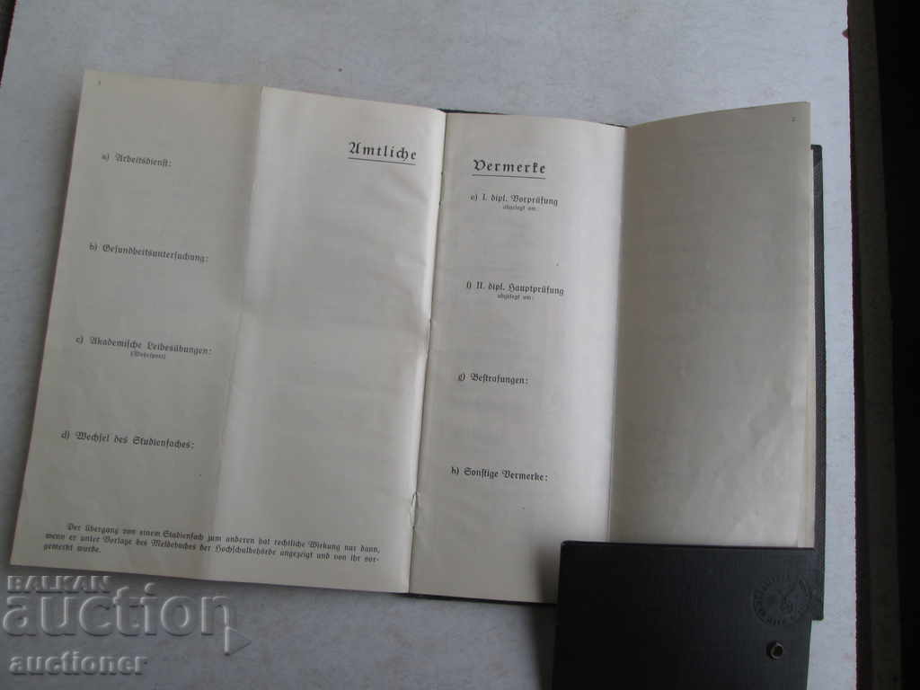 MELDUNGSBUCH Student Booklet Graz Austria 3 Reich - 5 MELDUNGSBUCH Student Booklet Graz Austria 3 Reich - 5