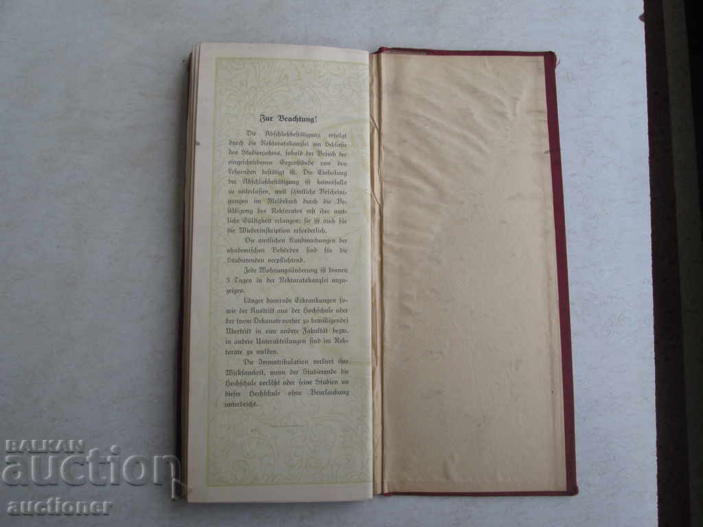 MELDEBUCH WIEN student's booklet swastika 3 Reich Austria - 5 MELDEBUCH WIEN student's booklet swastika 3 Reich Austria - 5