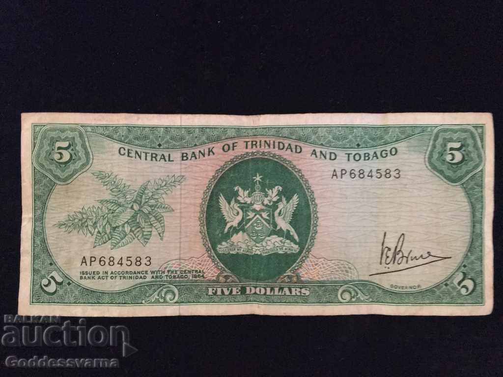 Доставка на Trinidad and Tobago 5 Dollars 1964 Pick 31a Ref 4583 Доставка на Trinidad and Tobago 5 Dollars 1964 Pick 31a Ref 4583