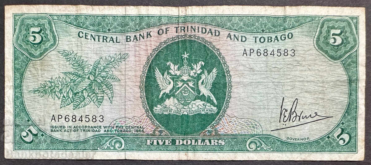 Trinidad and Tobago 5 Dollars 1964 Pick 31a Ref 4583 Trinidad and Tobago 5 Dollars 1964 Pick 31a Ref 4583
