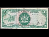 Trinidad and Tobago 5 Dollars 1964 Pick 31a Ref 4583