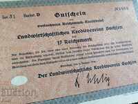 Райх облигация | 17 марки | Земеделска кр. асоц-я | 1930г.