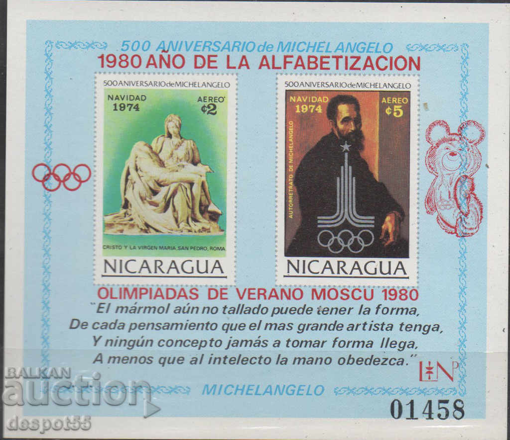 1980. Nicaragua. Important events during the year. Block.