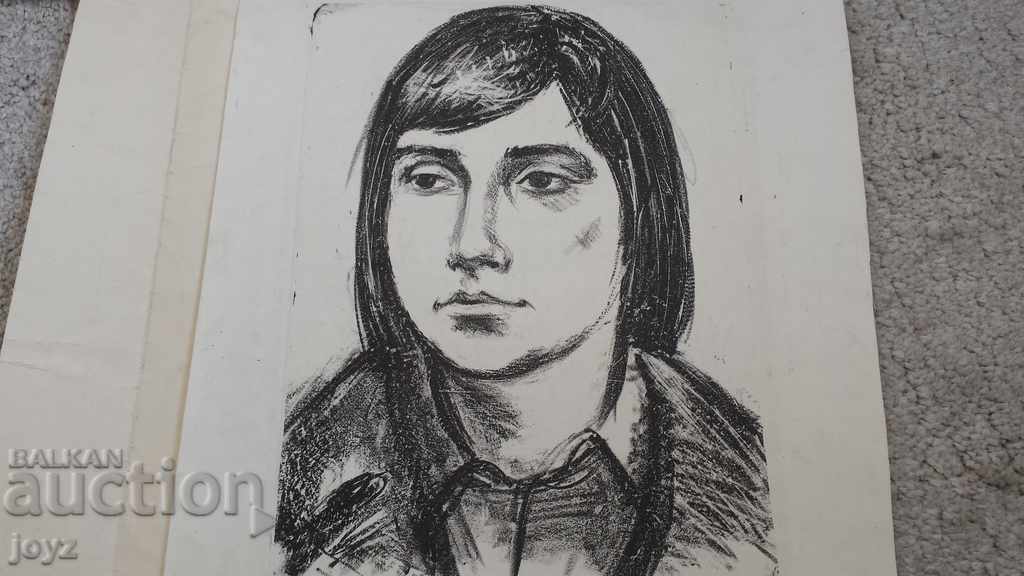 PORTRAIT DE „Oțel” 1965 grafică / IVAN BELCHEV