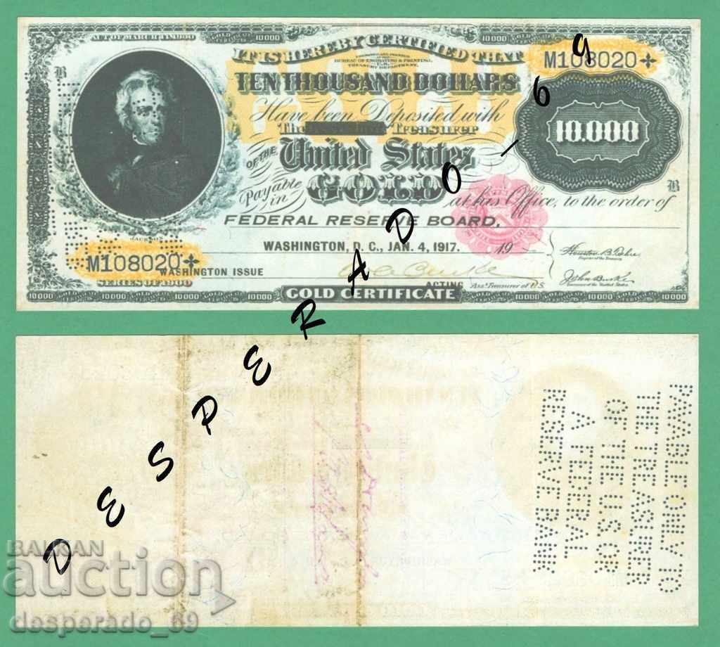 (¯` '• .¸ (reproduction) US $ 10,000 1917 UNC¸. •' ´¯)