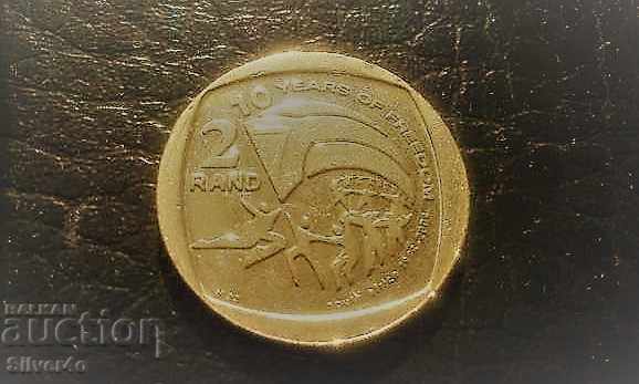 2 Rand South Africa Jubilee "10 Years Freedom" 2 Rand South Africa Jubilee "10 Years Freedom"