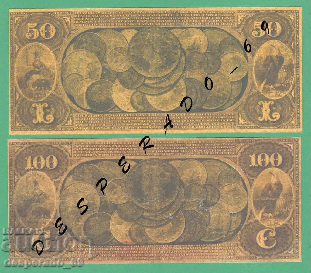 (¯` '• .¸ (reproduction) United States 1870-1875 UNC -5 Banknotes. •' ´¯) - 5 (¯` '• .¸ (reproduction) United States 1870-1875 UNC -5 Banknotes. •' ´¯) - 5