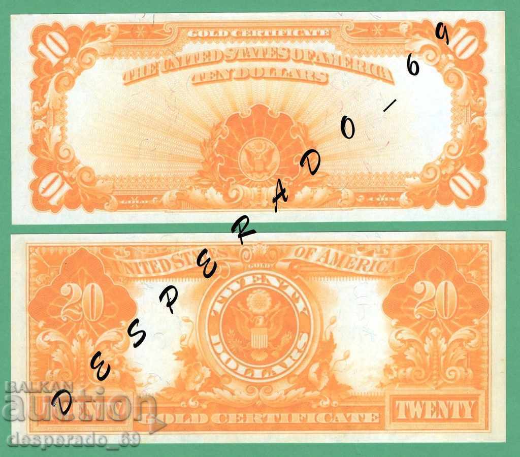 Auction  (¯` '• .¸ (Reproduction) United States 1906-1913 UNC -4 Banknotes. •' ´¯)