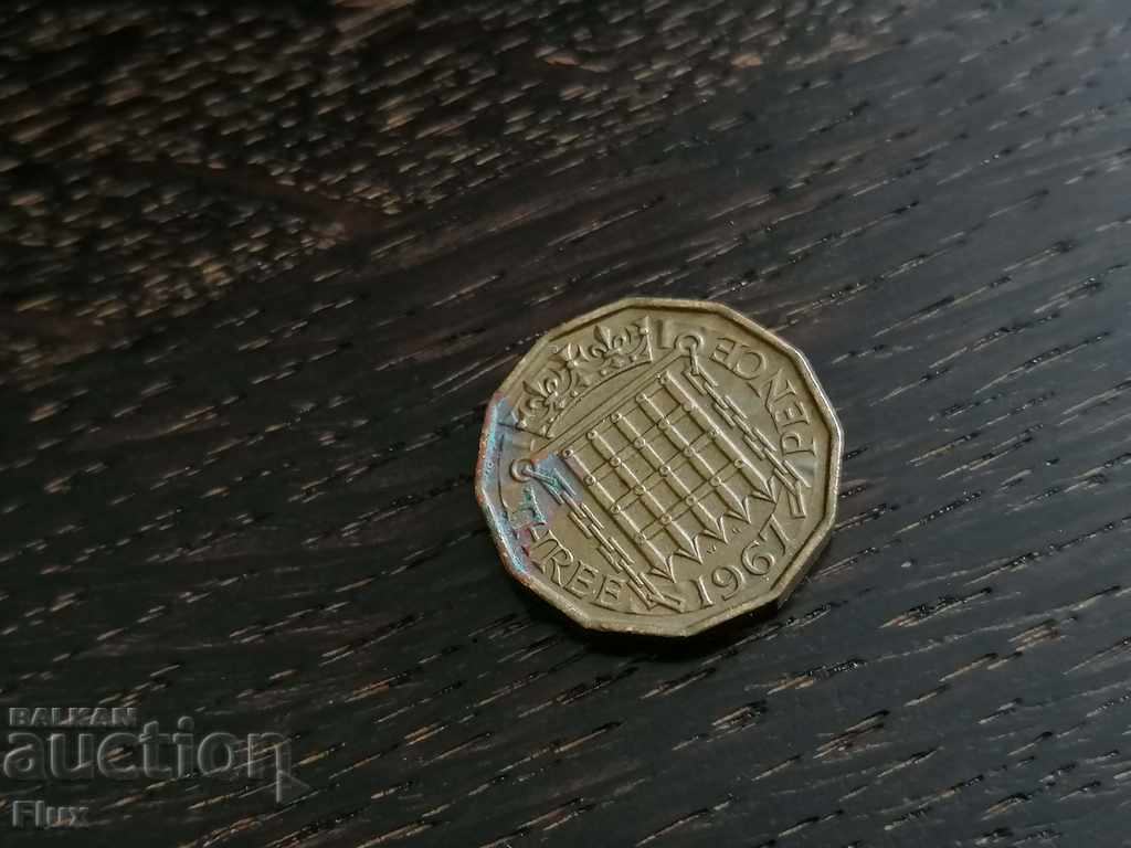 Монета - Великобритания - 3 пенса | 1967г.