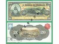 (¯`` • .¸ (reproducere) MEXICO 20 Pesos 1910 (HIDALGO) UNC