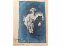 1919 German postcard Greuze postcard The Dairy