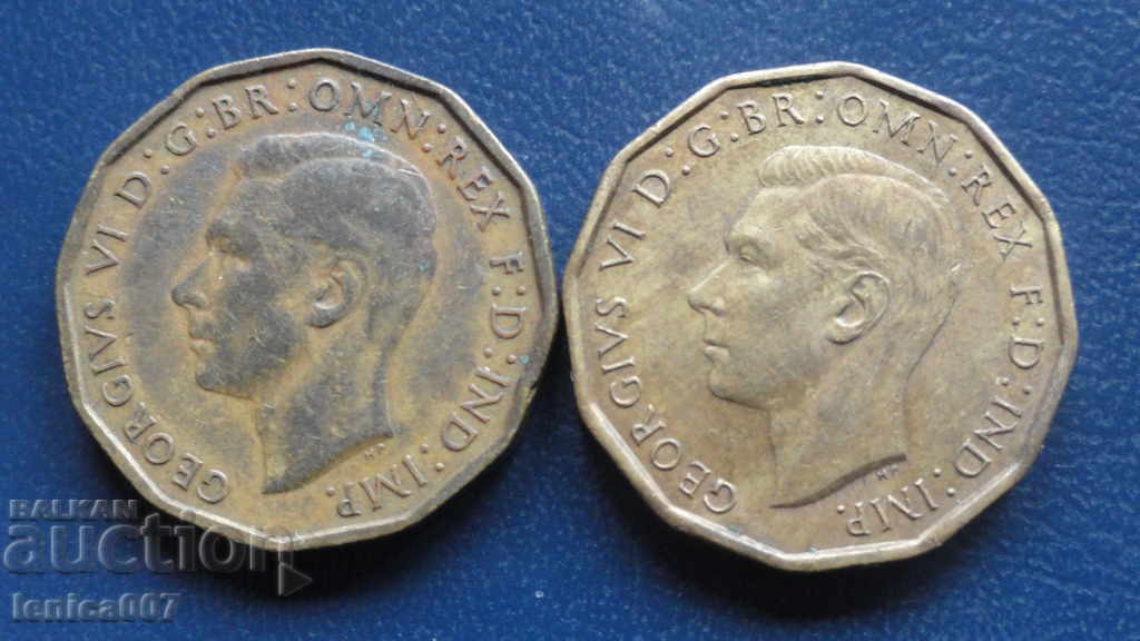 Delivery of Great Britain 1943-1945 - 3 pence (2 pieces)