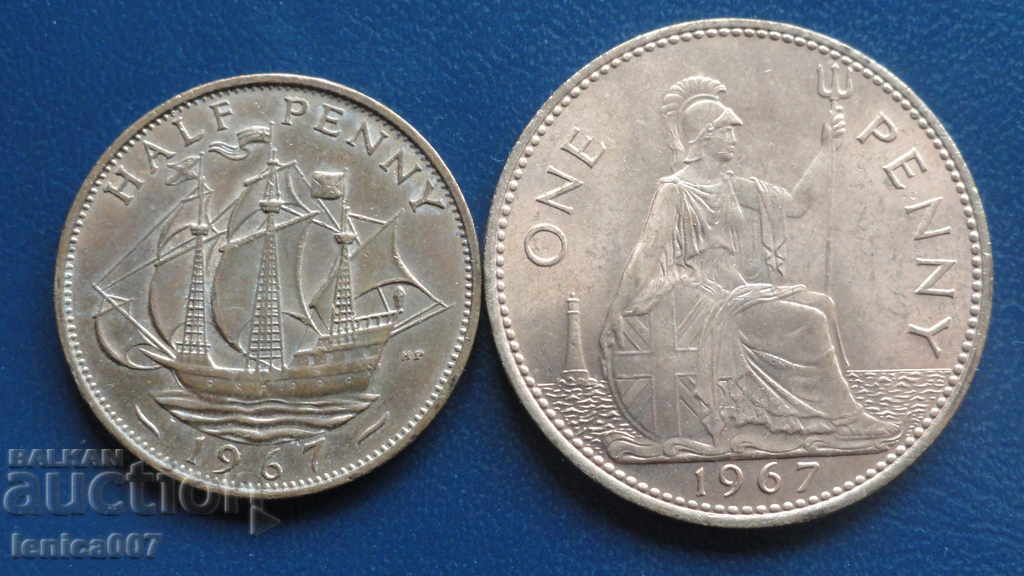 Auction United Kingdom 1967 - Coins (2 pieces) Auction United Kingdom 1967 - Coins (2 pieces)