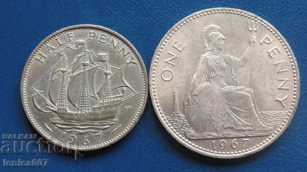 Marea Britanie 1967 - Monede (2 bucăți)