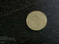 Monedă - Franța - 20 centimes | 1989