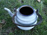 Old enamel teapot