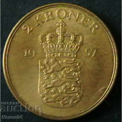 2 kroner 1957, Denmark