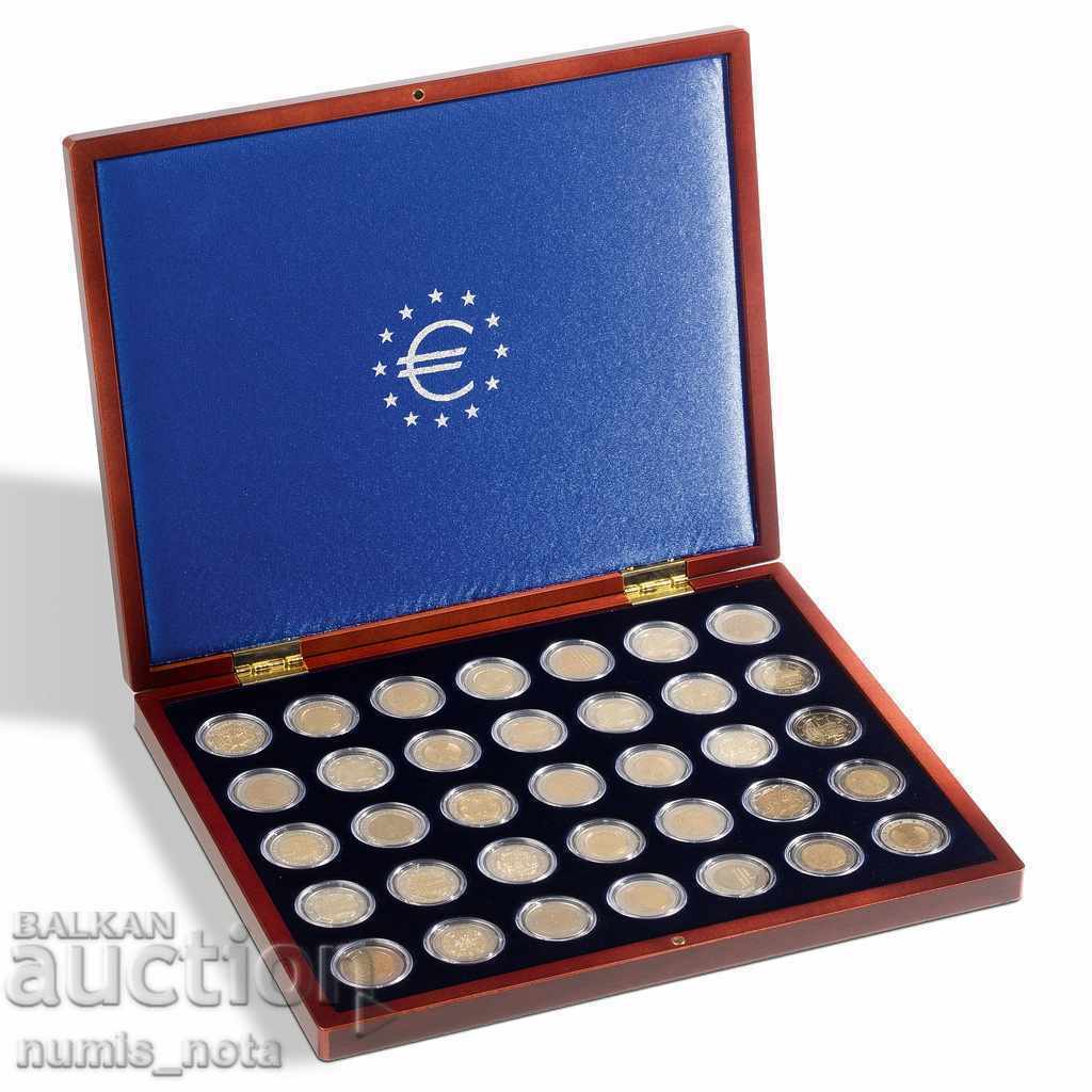 луксозна кутия VOLTERRA за 35 броя 2-еврови монети  капсули