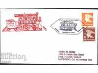 Пътувал плик с марки Птици печати Влак Локомотив 2004 от САЩ