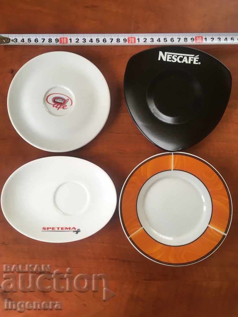 COLLECTIBLE PORCELAIN TEA SAUCERS-4 PCS