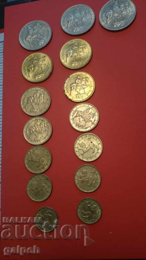 BULGARIA - 14 pcs. - TWO FULL SERIES -1992 - BGN 9. - 6 BULGARIA - 14 pcs. - TWO FULL SERIES -1992 - BGN 9. - 6