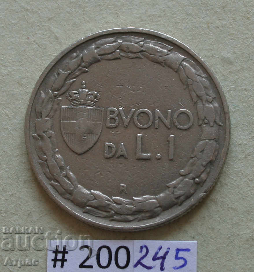 1 lire 1922 Italia -