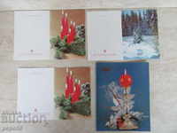 4 NIGHT NEW YEAR CARDS FROM SOCKS - 1988