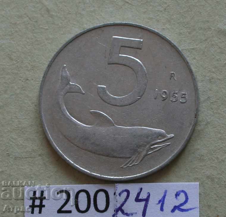 5 liras 1955 Italia