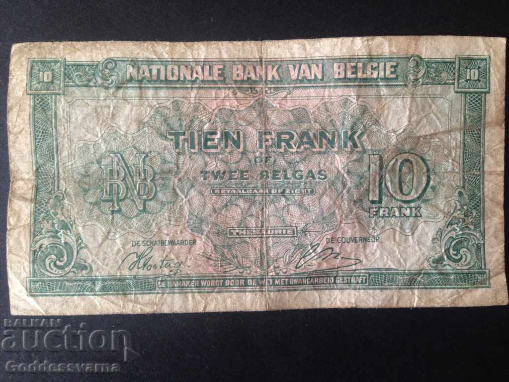 Belgium 10 Francs 1943 Pick 122 Ref 5856 with price 5.00 BGN | € 2.56 Belgium 10 Francs 1943 Pick 122 Ref 5856 with price 5.00 BGN | € 2.56