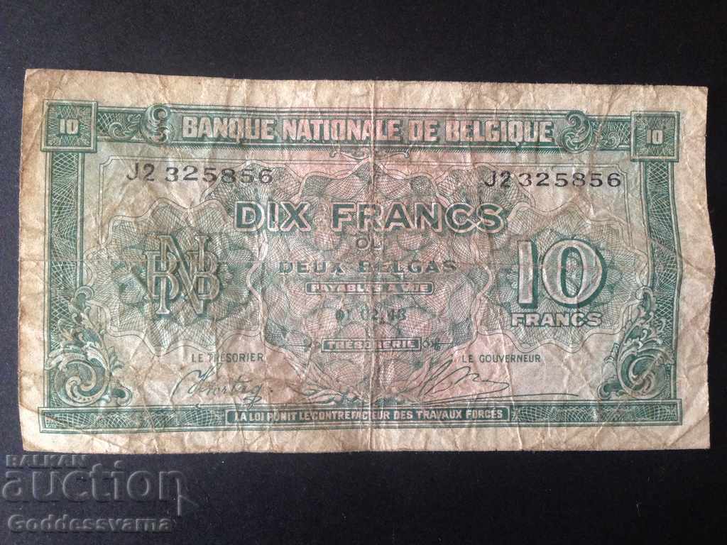 Belgium 10 Francs 1943 Pick 122 Ref 5856