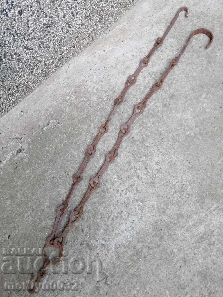 Old forged chain with hook, hearth for hearth chain hook with price 47.00 BGN | € 24.03 Old forged chain with hook, hearth for hearth chain hook with price 47.00 BGN | € 24.03