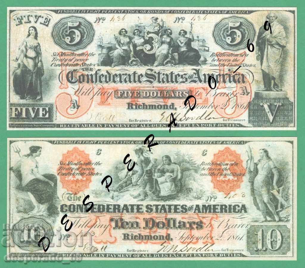 (¯` '• .¸ (reproduction) United States 1861 (Confederate) UNC -4 pc. with price 12.00 BGN | € 6.14 (¯` '• .¸ (reproduction) United States 1861 (Confederate) UNC -4 pc. with price 12.00 BGN | € 6.14