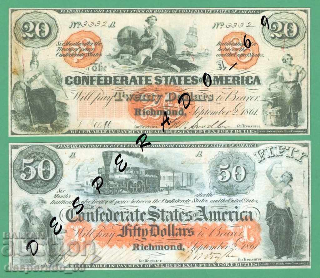 Delivery of (¯` '• .¸ (reproduction) United States 1861 (Confederate) UNC -4 pc. Delivery of (¯` '• .¸ (reproduction) United States 1861 (Confederate) UNC -4 pc.