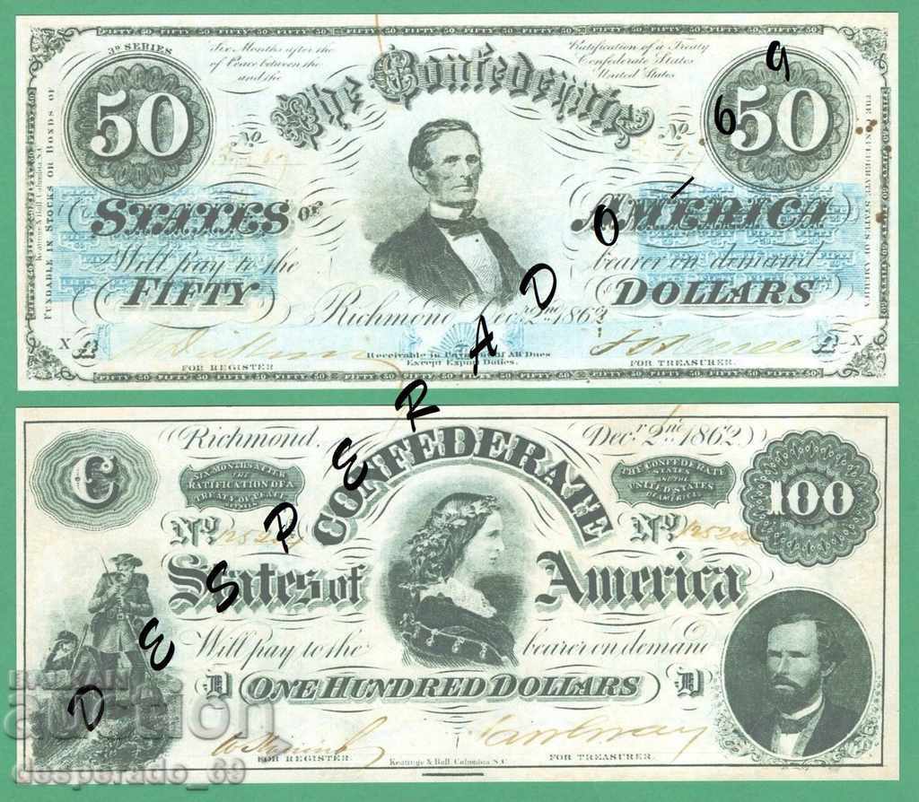 (¯` '• .¸ (Αναπαραγωγή) Ηνωμένες Πολιτείες 1862 (Συνομοσπονδία) UNC -7 - 6 (¯` '• .¸ (Αναπαραγωγή) Ηνωμένες Πολιτείες 1862 (Συνομοσπονδία) UNC -7 - 6