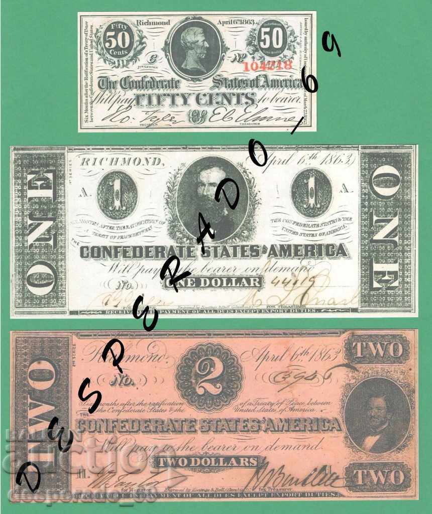 (¯` '• .¸ (Reproduction) USA 1863 (Confederate) UNC -8 with price 20.00 BGN | € 10.23 (¯` '• .¸ (Reproduction) USA 1863 (Confederate) UNC -8 with price 20.00 BGN | € 10.23