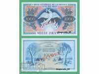 (Αναπαραγωγή) GUADELUPE 1000 φράγκα 1944 UNC • • • •)
