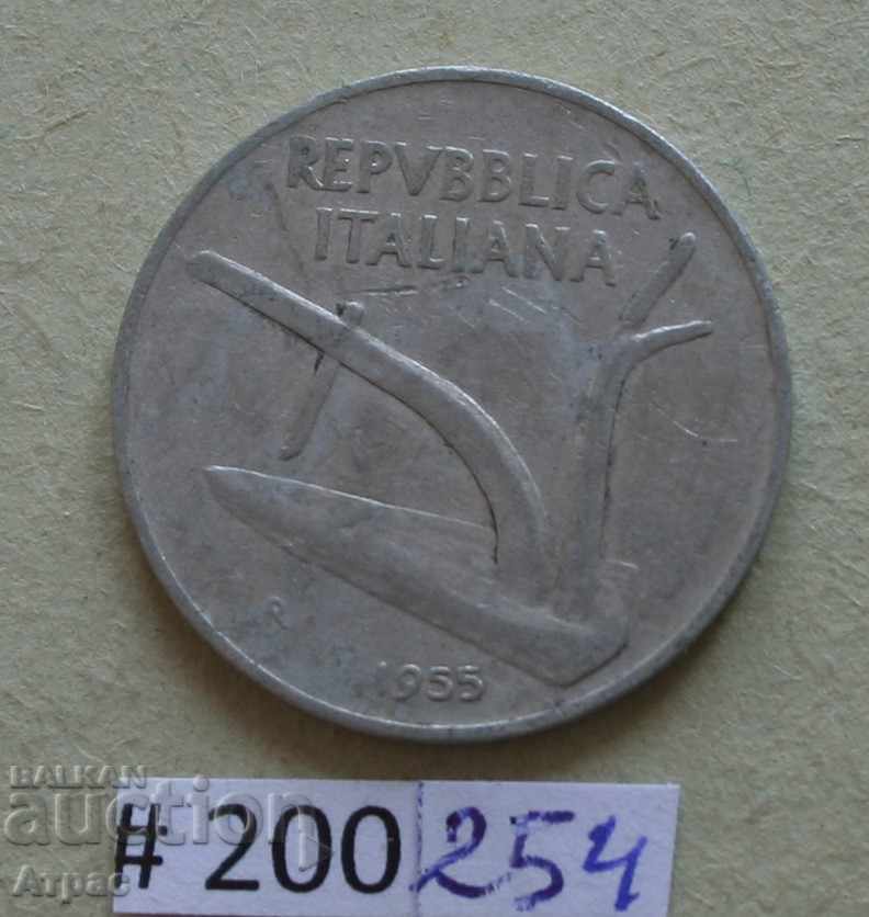 10 лири 1955       Италия с цена € 0.20 | 0.39 лв.